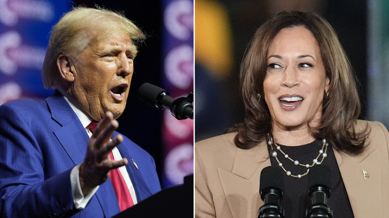  Trump, Harris dead even in national poll, with just one in four saying country headed in right direction